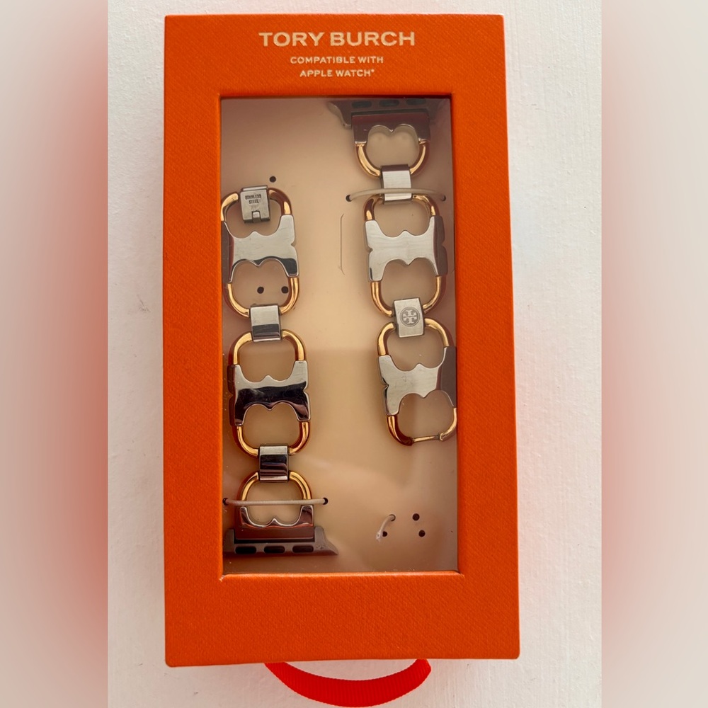 Tory Burch Silver/Gold Double T Apple Watch band
BNWT ($135 Retail)